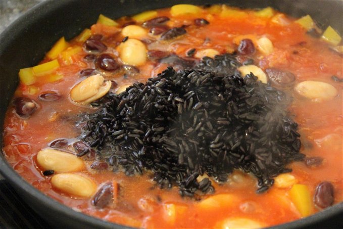 Rezept für Schwarzer Reis mit roten Bohnen