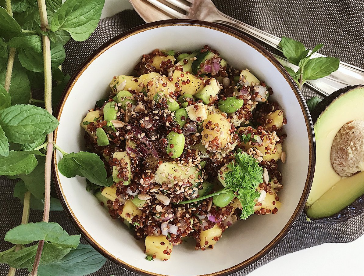 Rezept für Sommerlicher Quinoa-Salat mit Edamame