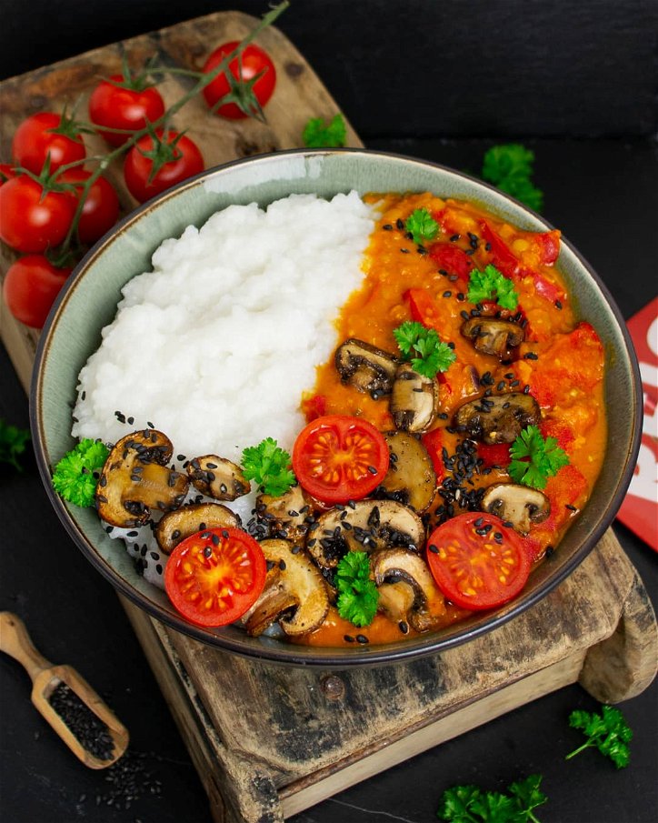 Rezept für Rotes Linsen Curry mit Basmati Reis